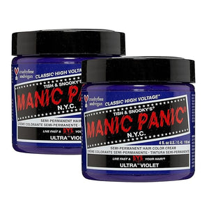 MANIC PANIC Classic Ultra Violet Semi Permanent Hair Color - Blue-Toned Purple Hair Dye for Women &amp Men That Lasts 4-6 Weeks - Vegan Ammonia &amp Cruelty-Free - Create &amp Mix Custom Shades (4