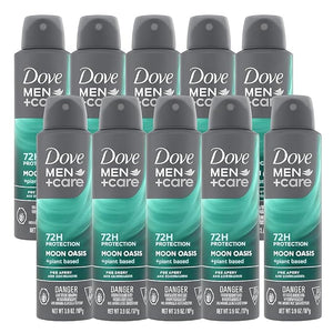 Dove Men+Care Dry Spray Antiperspirant Moon Oasis 12 Count 72H Protection with a Plant-Based Moisturizer 3.8 oz