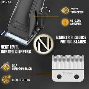Novah Professional Hair Clippers for Men Professional Barber Clippers Electric Mens Cordless Hair Clipper for Barbers Haircut Kit Fade Maquina de Cortar Cabello