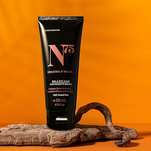 N75 Keratin Hair Smoothing Treatment - Formaldehyde-Free Brazilian Straightening - Deep Repair &amp; Shine - Long-Lasting Frizz Control for Damaged Colored or All Hair Types
