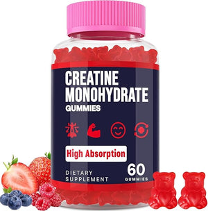 Creatine Monohydrate Gummies for Women &amp Men Taurine &amp B6 Chewable Creatina Pre Workout Gummies for Max Strength &amp Muscle Growth Energy Endurance Creatine for Men &amp Women - 1 Pack