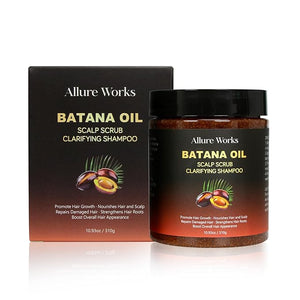 Exfoliating Scalp Scrub Clarifying Shampoo with Batana Oil &amp; Rosemary for Dandruff, Buildup, Oily or Itchy Scalp, and Thinning Hair ? Natural Scalp Cleansing Shampoo for Men and Women ? 310g