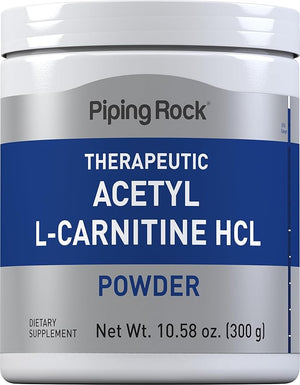 Piping Rock Acetyl L-Carnitine Powder | 300g | ALCAR HCL Supplement | Non-GMO Gluten Free