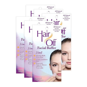 Facial Buffer - Painless &amp Chemical Free Facial Hair Remover &amp Gentle Face Exfoliator - Hair Eraser to Slow Regrowth on Chin Lip &amp Cheeks (3 Buffers Per Box Pack of 1)
