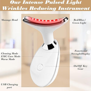 Facial Massager for Women and Men ? Face Roller for Skin Tightening, Wrinkle Reduction, Anti-Aging, Face Lifting, Skin Care, Beauty Tool for Jawline, Neck Massager, Rechargeable Home Spa Device,