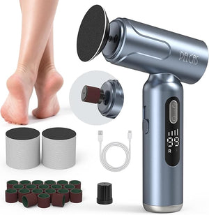 PELCAS Electric Foot Callus Remover with LED Screen, Upgraded Electric Foot File, 2 in 1 Manicure &amp; Pedicure Kit for Women &amp; Men, Cordless Feet Filer for Foot Callus, Thick Nails, Finger Nails