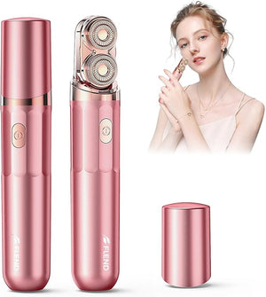 Facial Hair Remover for Women | Dual-Head Face Shaver Electric Hair Removal Device for FaceLip Chin | 2 Replacement Heads Pink-1