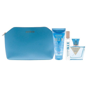 Guess Seductive Blue for Women - 4 Pc Gift Set 2.5oz EDT Spray 3.4oz Body Lotion 0.5oz EDT Spray Pouch