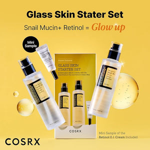 COSRX Snail 96% Mucin Power Essence 2ea &amp Retinol 0.1% Cream Mini Sample 1ea Glass Skin Starter Set Amazon Exclusive Daily Hydrating &amp Firming Korean Skin Care Kit Gift Set Stocking Stuff