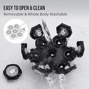 Bald Head Shaver Replacement Blades for Head Shaver Premium 7 Blades Shaver Replacement Heads for Universal Head Shavers and Freedom Bald Men Grooming 3 Cleaning Brush 3 Pack