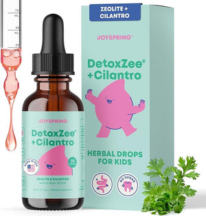 JoySpring DetoxZee Cilantro Drops for Kids - Natural Detox Support with Zeolite &amp Cilantro Extract - Gentle Whole-Body Cleanse for Children &amp Toddlers - Kid-Friendly Liquid Detox 30 Servings