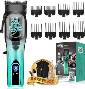 DSP Professional Hair Clipper for Men Brushless Motor with 4CR DLC+Ceramic Blade Rechargeable Cordless Hair Cutting Kit- Gift for Men (Green)