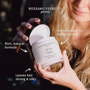 Rossano Ferretti Prodigio Regenerating Treatment | Bond Building Keratin Mask for Intense Hair Repair Hydration Softness | Vegan Luxury | 6.8 Fl Oz