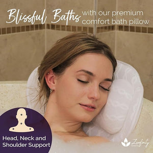 Bath Pillow - Bath Pillows for Tub Neck &amp Back Support Luxury Bathtub Pillows for Head &amp Neck Soaking Bubble Bath &amp Spa Bathtub Accessories for Women - Gifts for WomenWifeGirlfriend