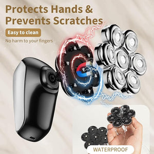 SHPAVVER Head Shavers for Bald Men: 5-in-1 Electric Razor - IPX7 Waterproof Shaving Grooming Kit for Balder - Turbo Speed &amp Precision Blades (White Silver)