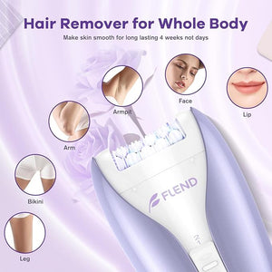 Silent Epilator for Women 2-Speed Facial &amp Body Hair Remover Smooth Glide Technology for Face Legs Bikini &amp Arms