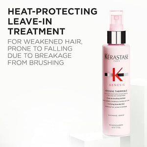 Kerastase Genesis Thermique Blow Dry Primer Heat Protectant for Weak or Damaged Hair Anti-Breakage Detangles and Hydrates without Frizz Sulfate Free and Defense Thermique 5.1 Fl Oz