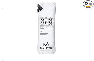 Maurten Gel 100 Caf 100 Energy Gel - 12-Pack of 40g - 25g Carbohydrates and 100mg caffein/serving - Stomach-friendly patented hydrogel technology for endurance sports - Free of preservatives