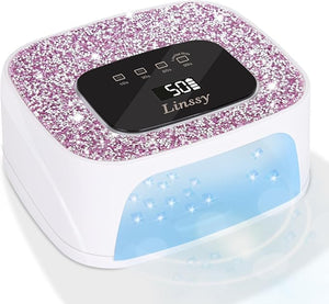 Rechargeable UV/LED Nail Lamp with Auto Sensor Portable Cordless Gel Nail Dryer Light 4 Timings &amp Diamond LCD Screen UV Light for Gel Nails at Home Salon