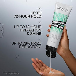 Redken Sculpting Curl Gel - 72-Hour Strong Hold, Crunch-Free &amp; Flake-Free, Helps Tame Frizz