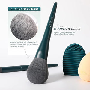 DUcare 17Pcs Professional Makeup Brush Set Complete Kit with Brush Cleaning Mat and Makeup Sponge Ideal for Foundation Eyeshadow Liquid Cream Gift Box Set