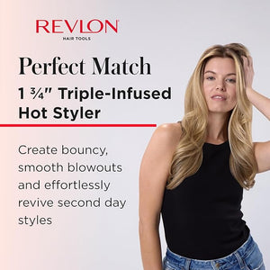REVLON Perfect Match Hot Styler - Heated Brush to Style and Extend Blowouts Hot Brush for Curls Body and Volume Reduces Frizz and Boosts Shine