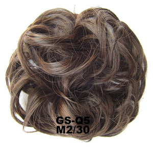 SONGCHAO Fake Hair Bun 1 Pack Messy Bun Hair Hoops Ponytail Hair Extensions Synthetic Donut Hair Bun Curly Wavy Hair Bun Wigs for Women Hair Accessories (Color : M2-30)