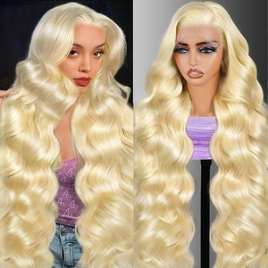 613 Lace Front Wig Human Hair Blonde Wig Human Hair 200 Density 613 HD Lace Frontal Wigs 13x6 Body Wave Blonde Lace Front Wigs Human Hair Pre Plucked 22 Inch