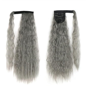 Hair Chignon 22 Inch Synthetic Corn Wavy Long Ponytail Wig Wrap Hair Clip Extensions Ponytail Hair Bun Women Hair Accessories Hair Pieces For Women(171)