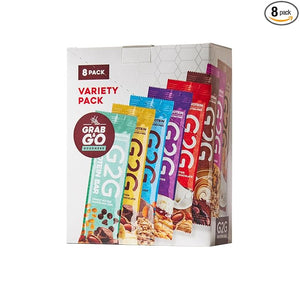 G2G Protein Bar 8 Flavor Variety Pack High Protein Gluten-Free Healthy Snack Delicious Meal Replacement Clean Ingredients Refrigerated for Freshness (Pack of 8)