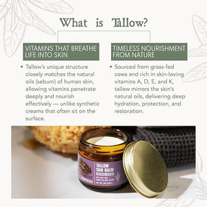 Lavender Tallow Sunscreen SPF 50 ? Grass-Fed Beef Tallow Balm with Carrot Seed Oil &amp; Non-Nano Zinc ? Organic Face &amp; Body Moisturizer, Reef Safe, Naturally Scented ? 2.5oz x 3, Made in USA