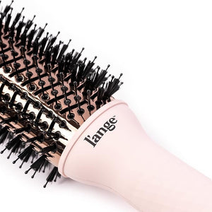 L'ANGE HAIR Le Volume 2-in-1 Titanium Blow Dryer Brush | Hot Air Brush for Hair Drying &amp Styling | Ionic Oval Barrel for Smooth Frizz-Free Volume | (Blush ? 75mm)