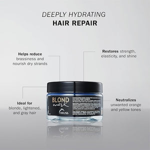 TRUSS Purple Hair Mask &amp Blonde Toner - Deep Conditioning Hair Treatment for Blonde Bleached or Gray Strands - Neutralizes Orange &amp Yellow Tones - Restores Strength Elasticity &amp Shine (6