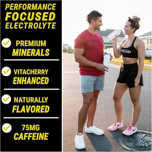 PEScience Versalyte Charged Electrolyte Powder with Caffeine Sugar Free Sour Watermelon Candy 30 Servings Packets Hydration Powder Plus Energy for Hybrid Training