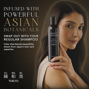 KIWABI Hair Color Shampoo for Gray Coverage ? Gradual All Natural Hair Dye Shampoo for Women &amp Men ? Hydrating Sulfate-Free Ammonia-Free Vegan Scalp Care with 31 Botanicals (Dark Brown)