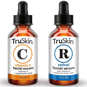 TruSkin Face Serum Duo ? Vitamin C &amp Retinol Serum for Face ? Anti-Aging Skin Care Gift Set for Women ? Helps Improve Appearance of Fine Lines &amp Wrinkles for Smoother Looking Skin 1 Fl Oz 2