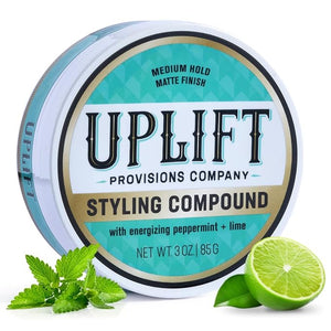 Uplift Provisions Company Styling Compound - Hair Clay Pomade with a Natural Matte Finish and Medium Hold - Versatile Styling Clay for Men or Women 3 oz