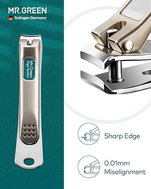 MR.GREEN Nail Clipper 4Pcs Set, Stainless Steel Manicure Pedicure Set, Medical Grade Grooming Kit with Travel Case Gift Box for Man &amp; Woman