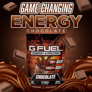 G Fuel Protein + Energy Drink Powder, Pre Workout Caffeine Mix for Gaming, Sugar Free Focus Amino, Vitamin + Antioxidants, 19oz (Chocolate, 20 Servings)