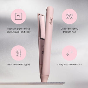L'ANGE HAIR Straight Forward Titanium Flat Iron ? 1¡± Floating Plates | Dual Voltage | 360¡Æ Swivel Cord | Auto Shut-Off | Safety Cool Tips | Ideal for Straightening Curling and Waving (Blush)