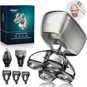 5D Head Shavers for Bald Men - 6 in 1 kensen Upgraded Magnetic Head Body Shaver for Mens Wet/Dry Bald Head Shavers for Men IPX6 Waterproof LED Display with USB-C Charge Head Razors for Bald Mens Gift