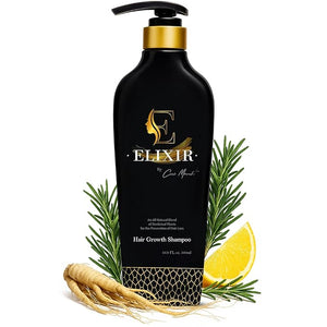 Elixir by Coco March Hair Growth Shampoo - Strengthening Plant-Based - Chemical-Free for Men and Women - Natural Hair Loss Formula for Thicker Fuller Hair - 16.9 fl oz