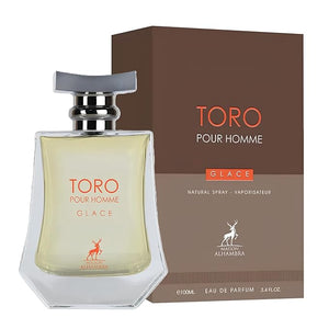Maison Alhambra Toro Pour Homme Glace ? Citrusy Aromatic Spicy Woody ? Eau de Parfum Spray Long-Lasting Fragrance for Men 3.4 Ounce / 100 ml
