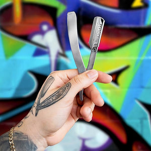 GRAVITY RAZORS Professional Straight Razor Kit ? Minimal Exposure Includes 10 Premium Blades 0.5mm Exposed Chrome