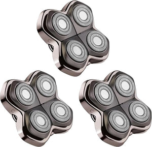 Replacement Head Compatible with Shaver PRO 4 Blade Fit for Skull Pitbull Butterfly Kiss PRO &amp Palm Shavers Replacement Head for Electric Shaver &amp Blade for Bald Head and for Men/Women (3 P