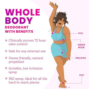 Lume Invisible Spray Deodorant For Women - Whole Body Deodorant Spray - 72 Hr Odor Control - Ozone Friendly Natural Propellant - Aluminum &amp Baking Soda Free Skin Loving - 3.6 ounce (Clean Tanger