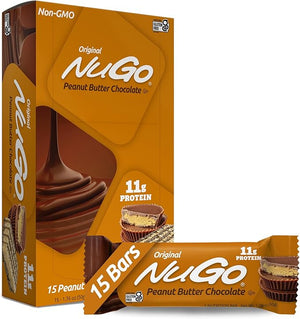 NuGo Protein Bar Peanut Butter 11g Protein Gluten Free 15 Count
