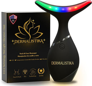 Red-Light-Therapy-for-Face and Neck, Facial &amp; Neck Massager Triple Action Portable Beauty Device. LED, Thermal, and Vibration for a Radiant Appearance in Minutes a Day at Home Skin Care.