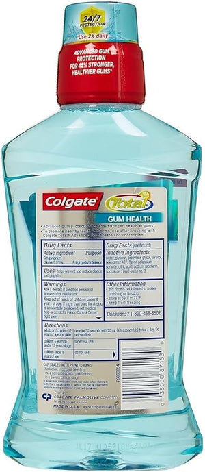 Colgate Total Gum Health Antiplaque Mouthwash Clean Mint 16.90 oz (Pack of 4)