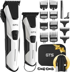 Professional Hair Clippers for Men Professional Barber Clippers and Trimmer Set Mens Cordless Hair Clipper for Barbers Haircut Kit Fade White
